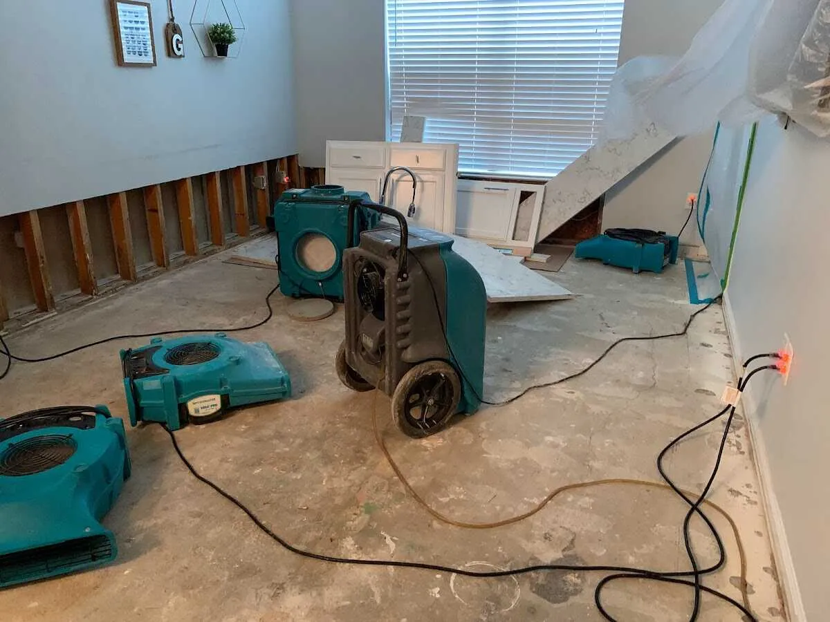 Dehumidifier in flood-cut room for Water Extraction & Removal in Leominster